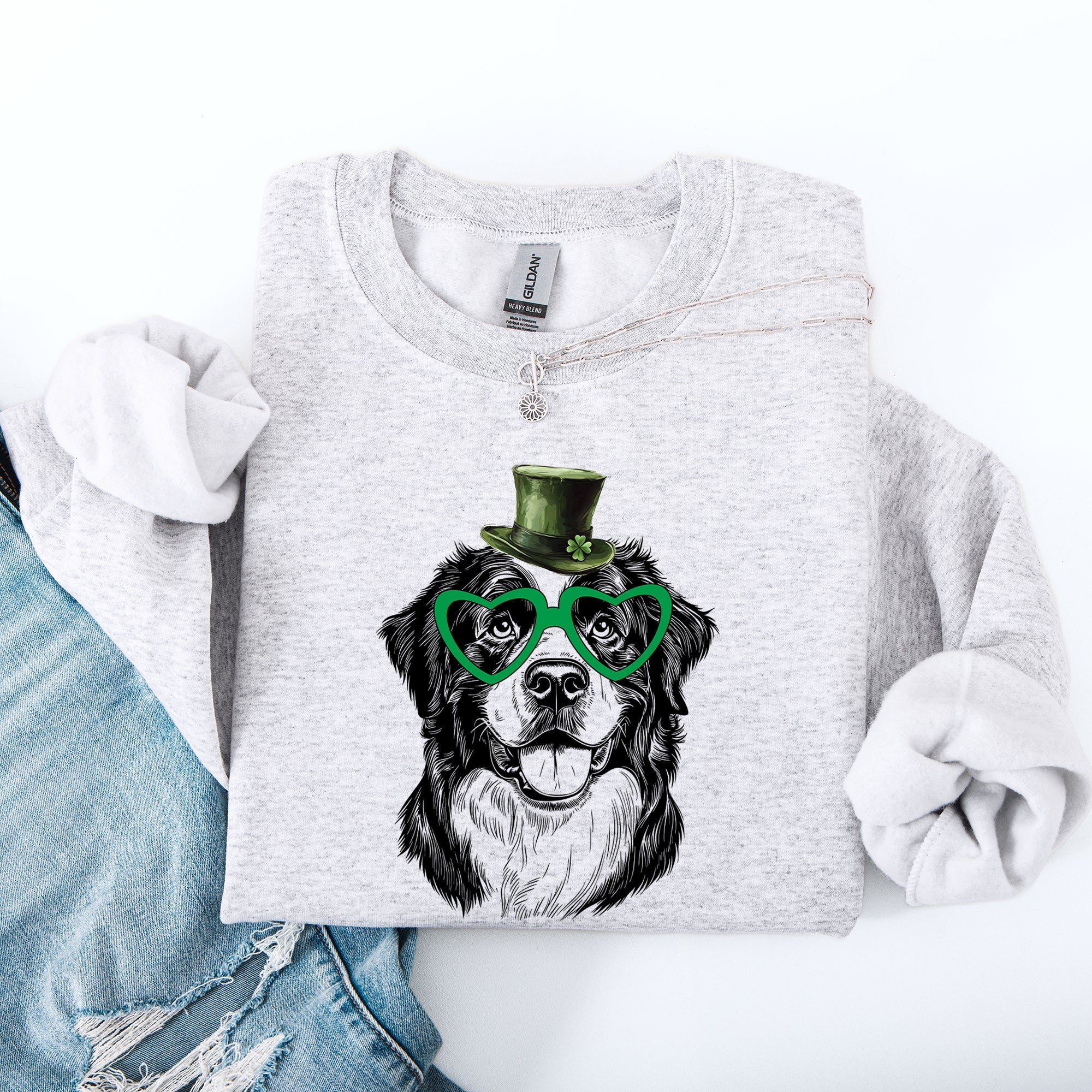 Bernese Mountain, Adorable Dog, St Patrick's Day, Lucky, Irish Sweatshirt - Che Cose Belle