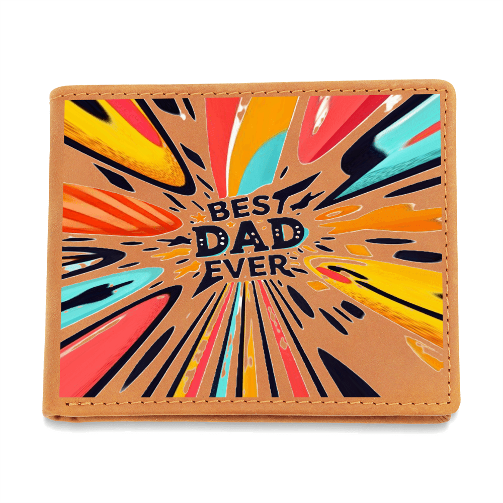 Best Dad Ever Colorful Streaks Graphic Leather Wallet - Che Cose Belle