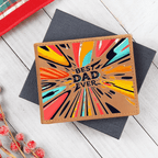 Best Dad Ever Colorful Streaks Graphic Leather Wallet - Che Cose Belle
