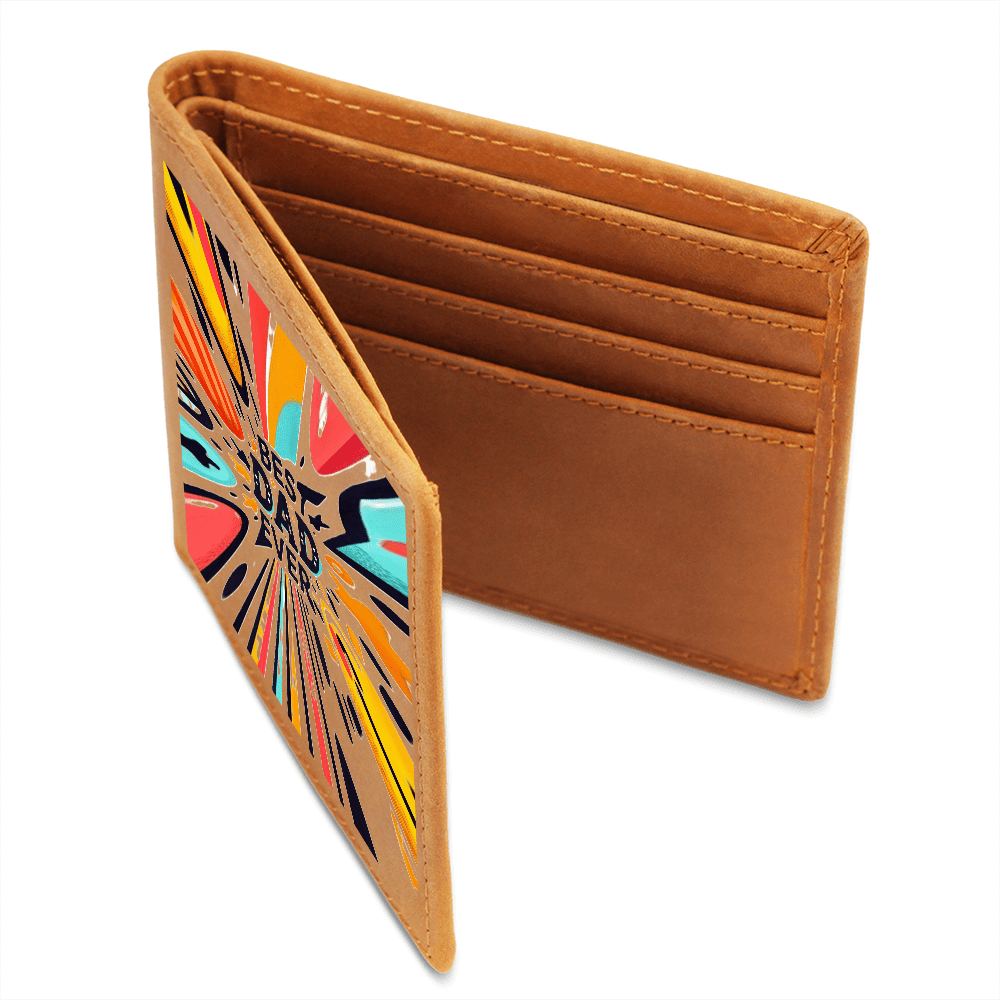 Best Dad Ever Colorful Streaks Graphic Leather Wallet - Che Cose Belle