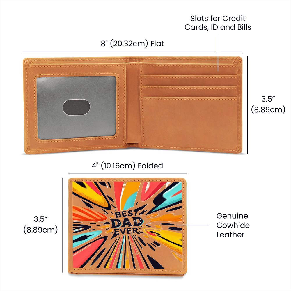 Best Dad Ever Colorful Streaks Graphic Leather Wallet - Che Cose Belle