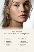 Bianca Waterproof Crystal Hoop Earring - Che Cose Belle