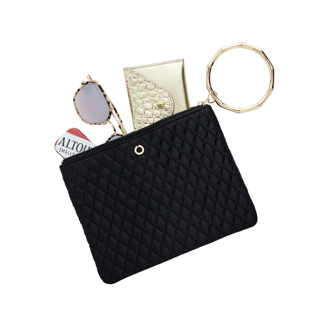 The Bracelet Pouch — Black Quilted