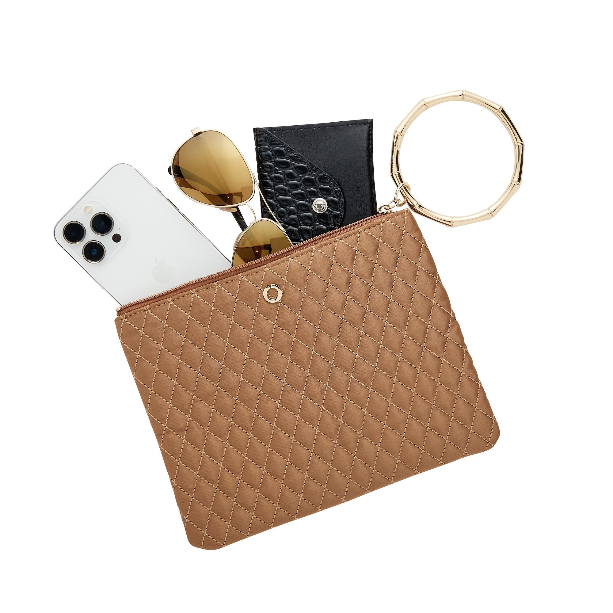 The Bracelet Pouch — Caramel Quilted