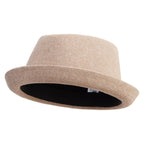 Big Size Polyester Linen Mixed Porkpie Upbrim Fedora - Che Cose Belle