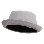 Big Size Polyester Linen Mixed Porkpie Upbrim Fedora - Che Cose Belle