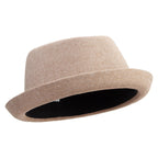 Big Size Polyester Linen Mixed Porkpie Upbrim Fedora - Che Cose Belle