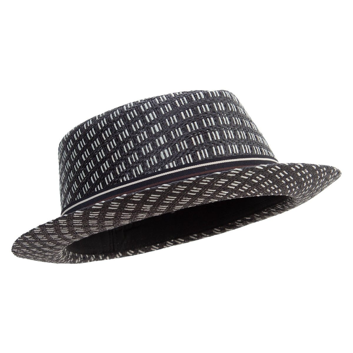Big Size Wove Paper Straw Wide Brim Porkpie Upbrim Fedora - Che Cose Belle