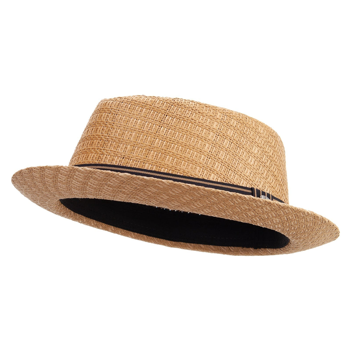 Big Size Wove Paper Straw Wide Brim Porkpie Upbrim Fedora - Che Cose Belle