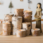 Birch Wood Candle Holder Tea Light Holder in Various Sizes - Che Cose Belle