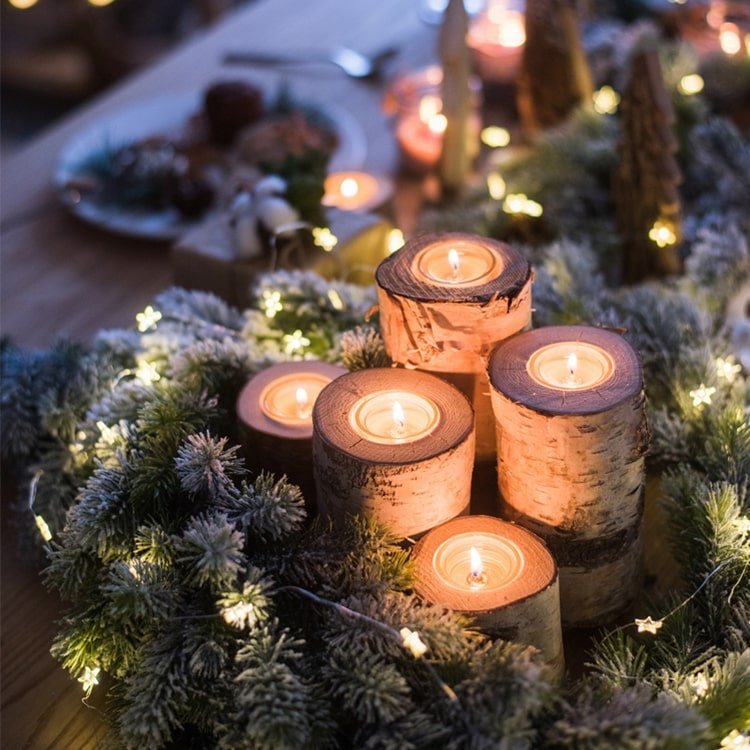 Birch Wood Candle Holder Tea Light Holder in Various Sizes - Che Cose Belle