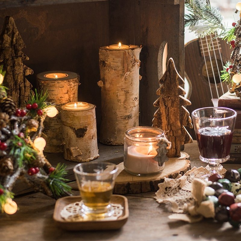 Birch Wood Candle Holder Tea Light Holder in Various Sizes - Che Cose Belle