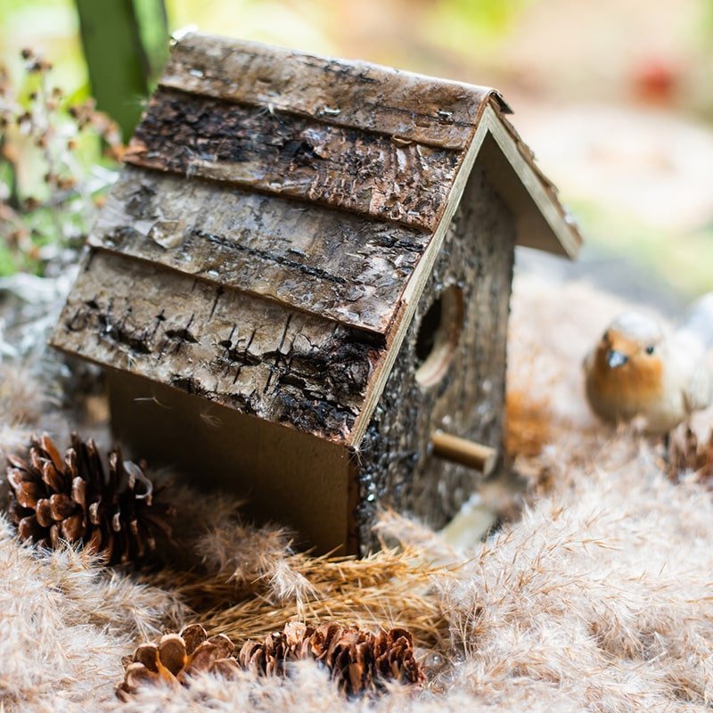 Birch Wood Decorative Bird House - Che Cose Belle