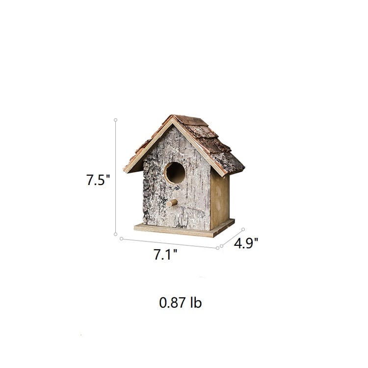 Birch Wood Decorative Bird House - Che Cose Belle