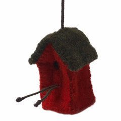 Bird House Ornament Red Chocolate Roof Arcadia Home