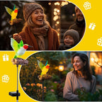 Birdsong Hummingbird Garden Decor Statues Stake Figurine Solar Lights for Outside Lawn Yard Porch Patio Flowerbed Christmas Decorations Outdoor for Moms Birthday (Green Hummingbird) - Che Cose Belle
