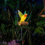 Birdsong Hummingbird Garden Decor Statues Stake Figurine Solar Lights for Outside Lawn Yard Porch Patio Flowerbed Christmas Decorations Outdoor for Moms Birthday (Green Hummingbird) - Che Cose Belle