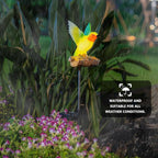 Birdsong Hummingbird Garden Decor Statues Stake Figurine Solar Lights for Outside Lawn Yard Porch Patio Flowerbed Christmas Decorations Outdoor for Moms Birthday (Green Hummingbird) - Che Cose Belle