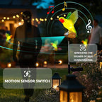 Birdsong Hummingbird Garden Decor Statues Stake Figurine Solar Lights for Outside Lawn Yard Porch Patio Flowerbed Christmas Decorations Outdoor for Moms Birthday (Green Hummingbird) - Che Cose Belle
