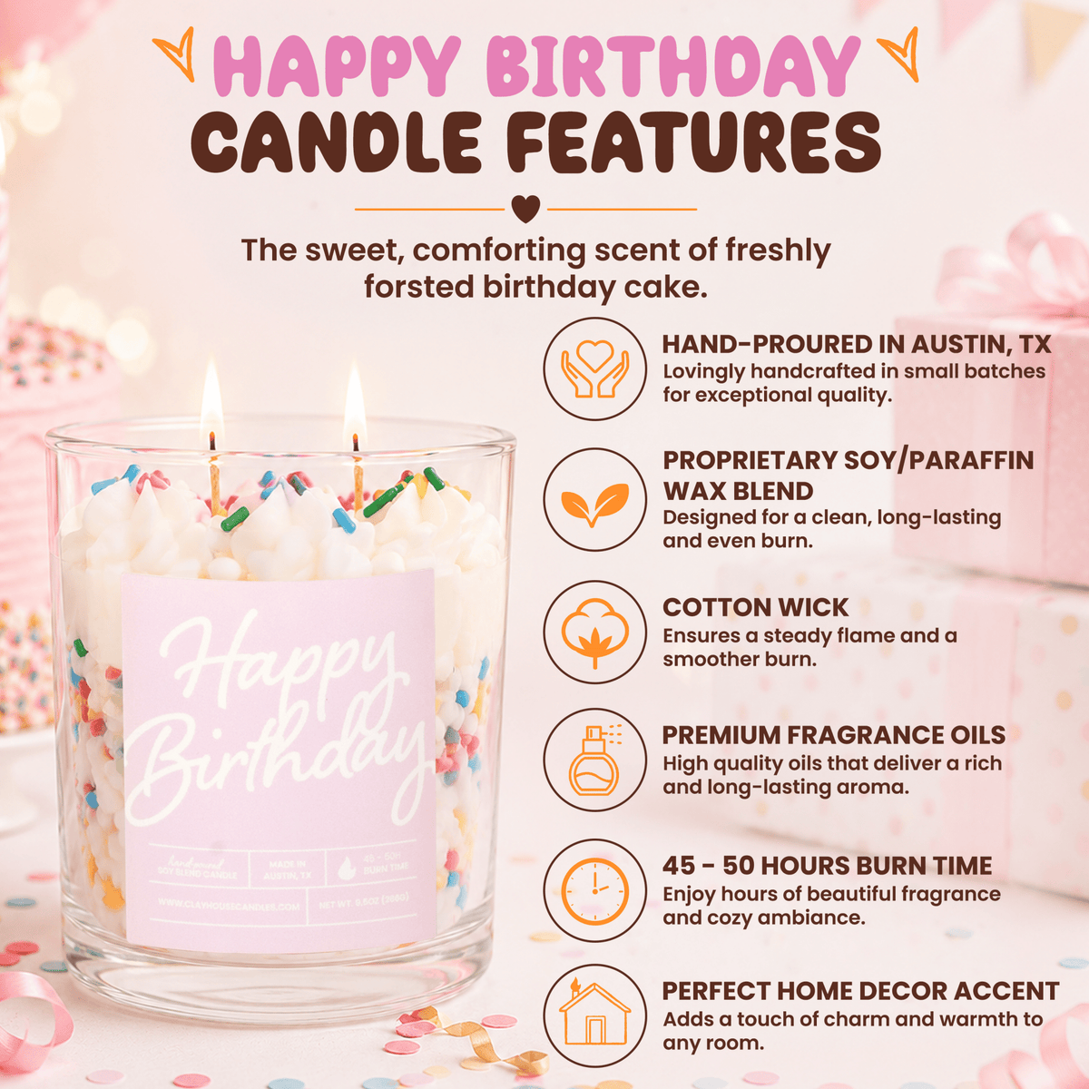 Birthday Cake Container Candle - Che Cose Belle