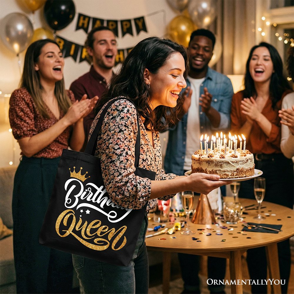 Birthday Queen Tote Bag, Glam Party Tote Bag for Stylish Women - Che Cose Belle