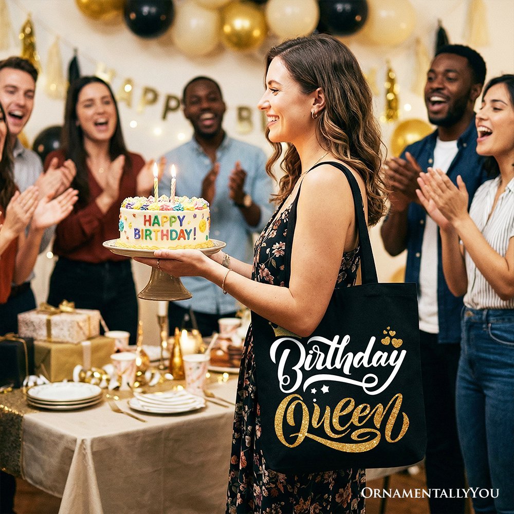 Birthday Queen Tote Bag, Glam Party Tote Bag for Stylish Women - Che Cose Belle