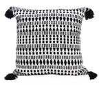 Black 22" X 22" Throw Pillow for couch with Tassels-Winter - Che Cose Belle