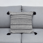 Black 22" X 22" Throw Pillow for couch with Tassels-Winter - Che Cose Belle