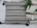 Black 22" X 22" Throw Pillow for couch with Tassels-Winter - Che Cose Belle