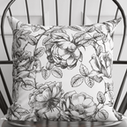 Black and White Floral Pillow in Emmaline - Che Cose Belle