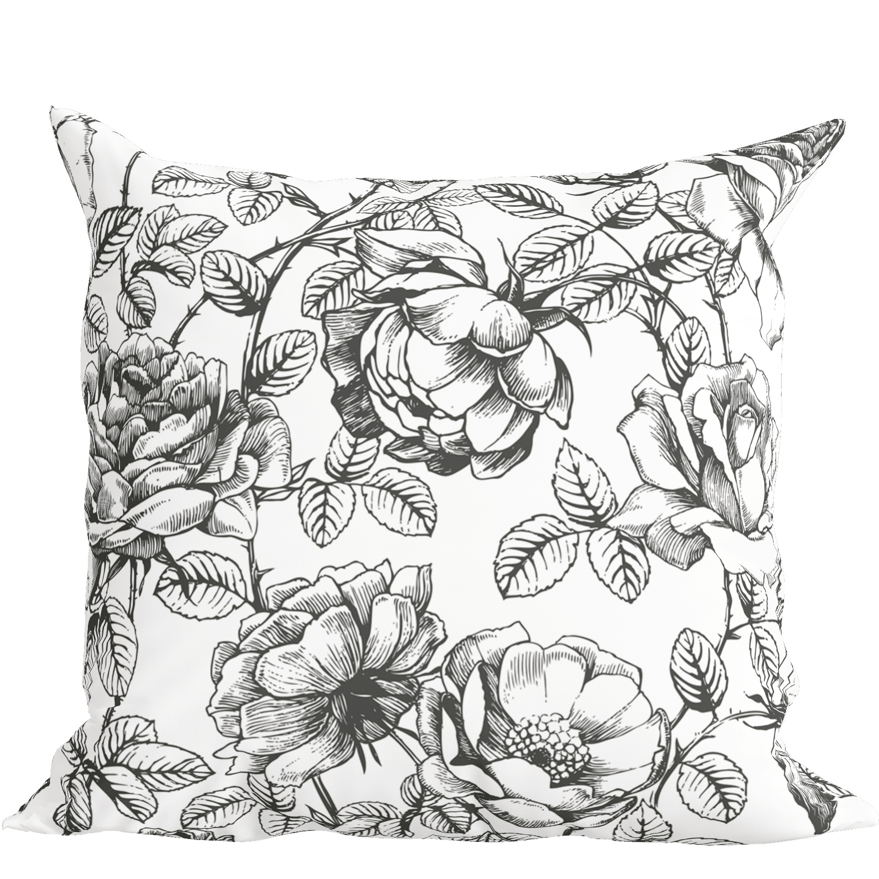 Black and White Floral Pillow in Emmaline - Che Cose Belle