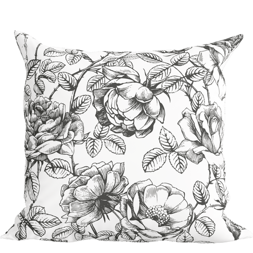Black and White Floral Pillow in Emmaline - Che Cose Belle