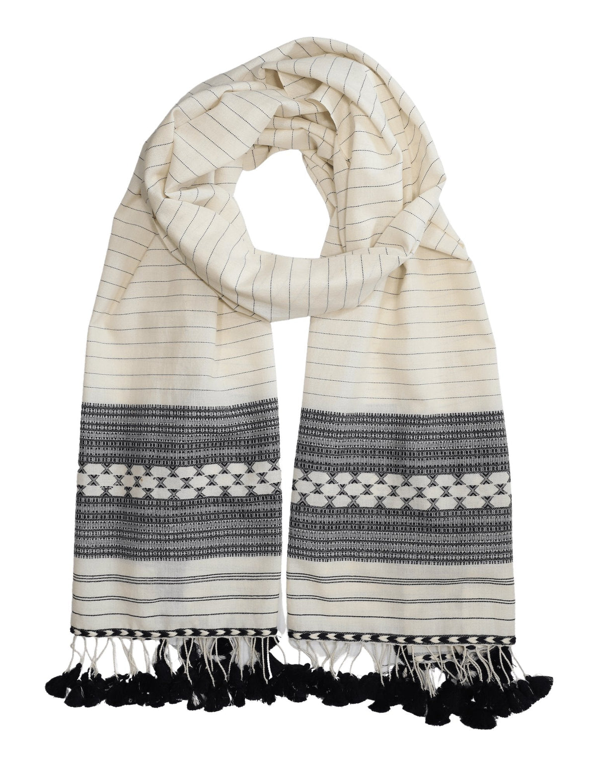 Black and White Kutch Scarf - Che Cose Belle
