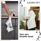 Black Cats Orange Striped Geometry Tea Towel - Che Cose Belle