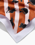 Black Cats Orange Striped Geometry Tea Towel - Che Cose Belle