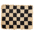Black checked Placemat, Rectangular raffia tabletop - Che Cose Belle