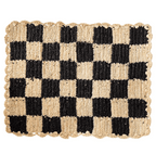 Black checked Placemat, Rectangular raffia tabletop - Che Cose Belle