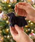 Black Cocker Spaniel Dog Hand Knit Christmas Ornament Arcadia Home