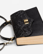 Black Embossed Leather Mini Bag - Che Cose Belle