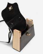 Black Embossed Leather Mini Bag - Che Cose Belle