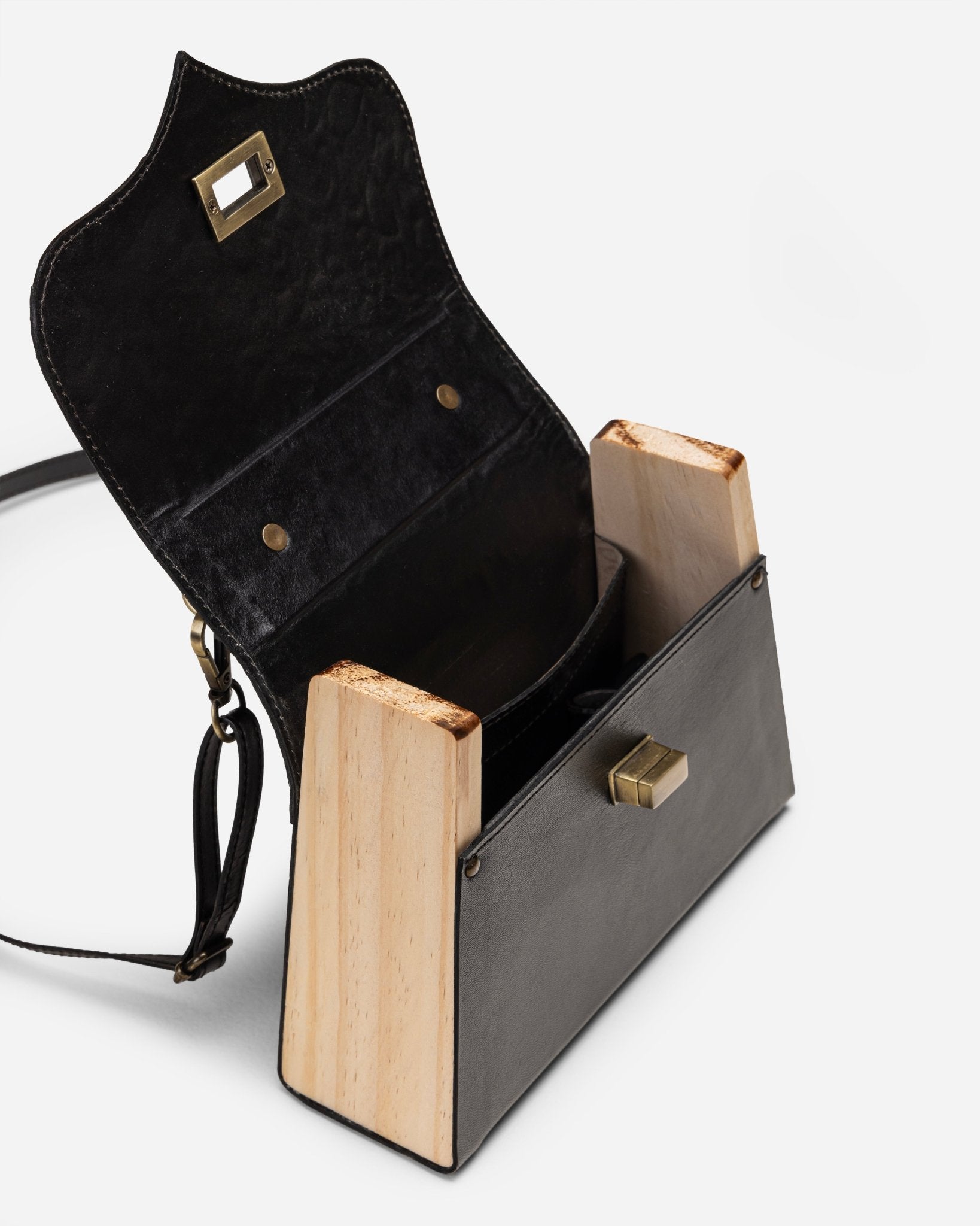 Black Embossed Leather Mini Bag - Che Cose Belle