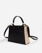 Black Embossed Leather Mini Bag - Che Cose Belle