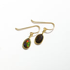 Black Fire Opal Rose Cut Earrings - Che Cose Belle