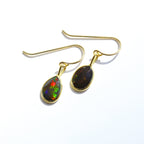 Black Fire Opal Rose Cut Earrings - Che Cose Belle