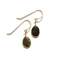 Black Fire Opal Rose Cut Earrings - Che Cose Belle
