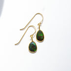 Black Fire Opal Rose Cut Earrings - Che Cose Belle