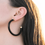 Black Hoop Earrings - Che Cose Belle