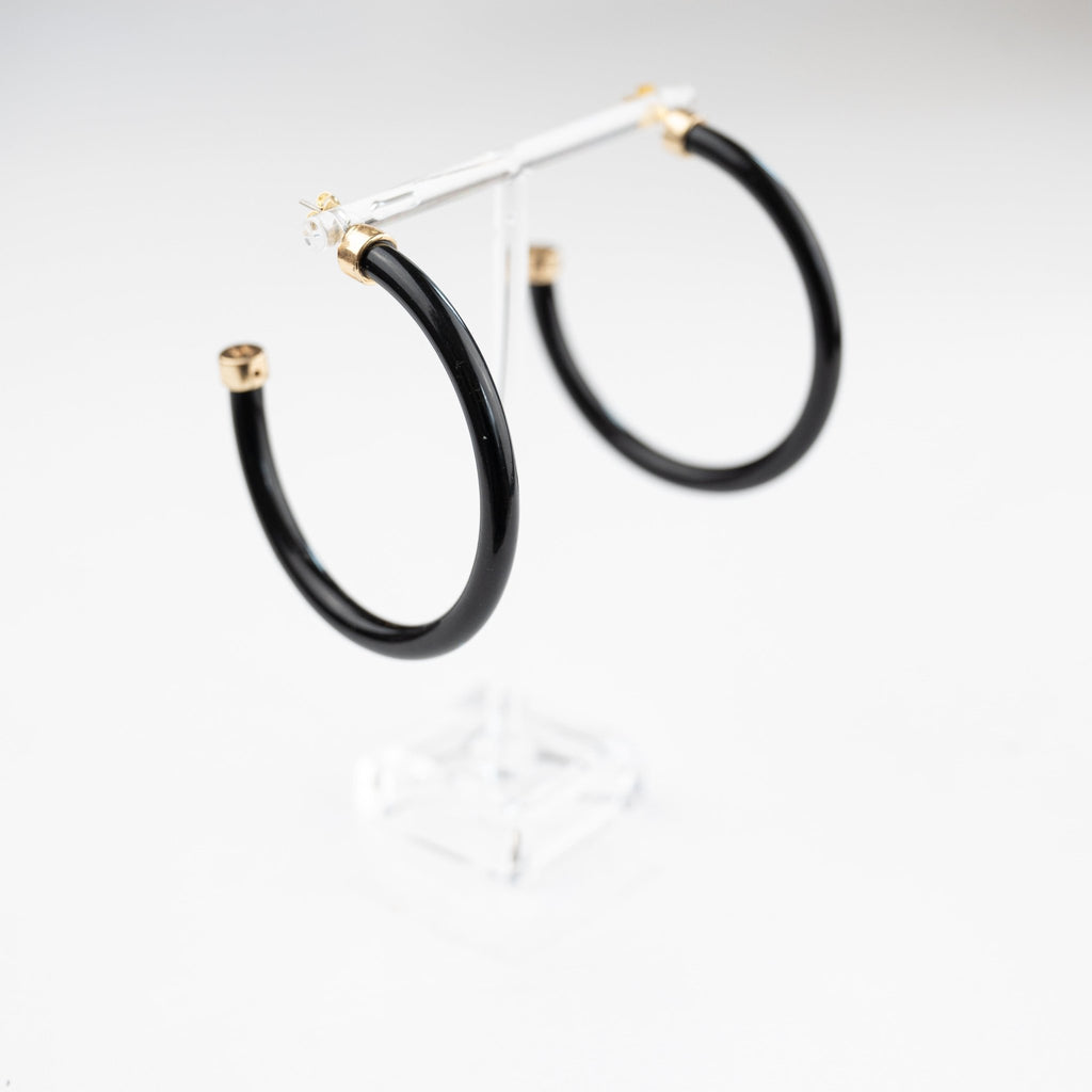Black Hoop Earrings - Che Cose Belle