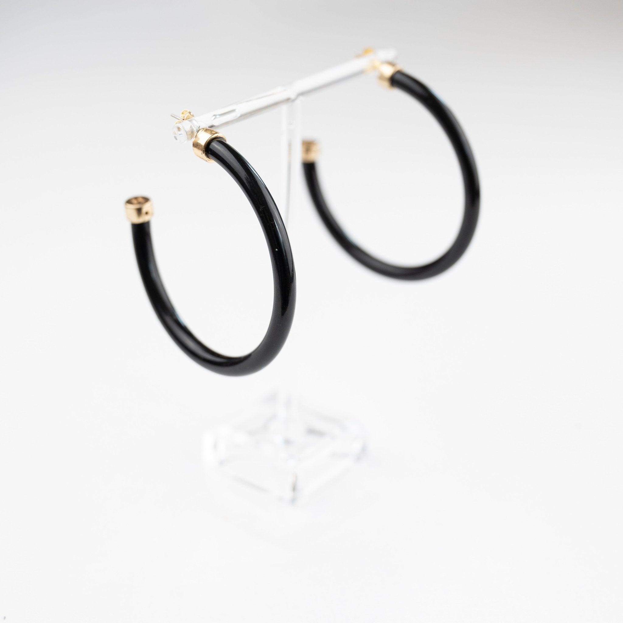 Black Hoop Earrings - Che Cose Belle