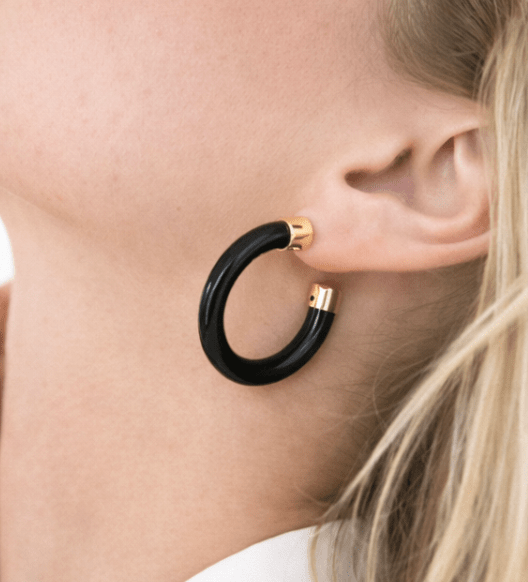 Black Hoop Earrings - Che Cose Belle